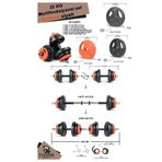 Ecgspor 22 kg Multifonksiyonel Turuncu Siyah Halter Seti ve Dambıl Seti
