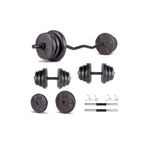 Ecgspor Hero Serisi 25 kg Z Bar Dambıl Seti ve Fitness Ağırlık Seti