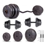 Ecgspor Hero Serisi 45 kg Z Bar Dambıl Seti ve Fitness Ağırlık Seti