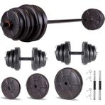 Ecgspor Hero Serisi 55 kg Dambıl Seti ve Halter Seti Ağırlık Fitness Seti - 22 kg