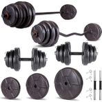 Ecgspor Hero Serisi 58 kg Z Bar Dambıl Seti ve Fitness Ağırlık Seti - Siyah