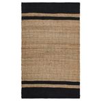 ECHO ECH 07 NATURAL BLACK El Dokuma Naturel Jüt Hasır Halı, Renksiz, 200 x 300