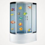 Echo Home Sevimli Balıklar Duşakabin ve Banyo Sticker - 30 x 45 cm - Renkli