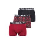 Ecko Bordo - Lacivert - Baskılı 3'lü Boxer