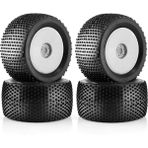 Eckooing 4 Adet 140MM 18 Rc Yarış Arabası Off-Road Buggy Lastiği 17MM Tekerlek Altıgen Beyaz (Yurt Dışından)