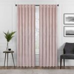 Eclipse Harper Kadife Çubuk Cep Perdeleri Yatak Odası için, Tek Panel, 127 cm x 213 cm, Allık