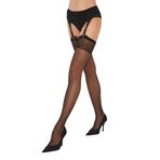 Eclipse Straps çiçek dantelli çorap - 20 DEN - Siyah - S