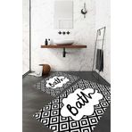 eco concept Banyo Paspası, Kaymaz Taban, Siyah Beyaz, Klozet Takımı, Dekoratif Paspas, Hediyelik, Çeyizlik,