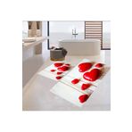 eco concept Banyo Paspası, Klozet Takımı, Dekoratif Paspas, Sevgililer Günü, Hediyelik, Kalpli Desen, Çeyizlik