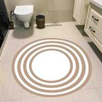 Eco Concept Beyaz Renk Banyo Paspası, Yuvarlak Paspas, Sade Paspas, Kaymaz Taban Paspas, Yıkanabilir Paspas, 80x80 Cm