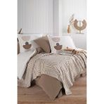 Eco Concept Bohem, Çift Kişilik Battaniye Set, Nevresim Takımı, Tufting Nakış, 7 Parça, % 100 Pamuk Kahverengi