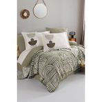 Eco Concept Bohem, Çift Kişilik Battaniye Set, Nevresim Takımı, Tufting Nakış, 7 Parça, % 100 Pamuk Yeşil
