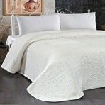 Eco Concept Emboss Battaniye, Çift Kişilik Battaniye, 220x240, Peluş Battaniye, Çeyizlik, Krem