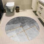 Eco Concept Gri Renk Banyo Paspası, Yuvarlak Paspas, Kaymaz Taban Paspas, Yıkanabilir Banyo Paspası, 80x80 Cm