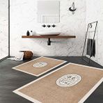 Eco Concept Jüt Desen Paspas, Hasır Banyo Paspası, Kaymaz Taban Klozet Takımı, Dekoratif Paspas, Çok Renkli