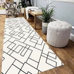 Eco Concept Krem Renk İskandinav Yolluk Koridor Halısı Kaymaz Taban Yıkanabilir Yolluk Uzun Halı