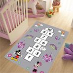 Eco Concept Seksekli Çocuk Halısı Dekoratif Çocuk Halısı Antialerjik Makinede Yıkanabilir Leke Tutmaz Oyun Halısı Kaymaz Taban Gri