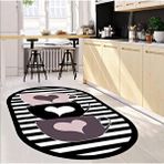 Eco Concept Yıkanabilir Mutfak Halısı, Mutfak Yolluk, Dekoratif Mutfak Halısı, Kaymaz Taban Halı, Oval Halı Çok Renkli
