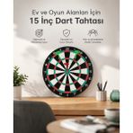 Eco Lounge 15 Inç Büyük Boy Dart Tahtası Ev Oyun Seti 4 Adet Metal Uç Oklu