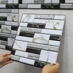 Eco Lounge 3D Mermer Görünümlü Kendinden Yapışkanlı Duvar Sticker Dekoratif Duvar Kaplama Paneli Suya Dayanıklı