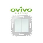 Eco Lounge Beyaz Komutatör Anahtar Çerçevesiz Grano - Priz ve Anahtar Için Uyumlu Çerçeve