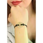 Eco Lounge EA43-BXebBB1986 Vexor Love (Aşık) Siyah Deri İpli Unisex Mood Bileklik