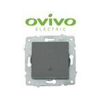 Eco Lounge Füme Zil Butonu Light Çerçevesiz Grano - Priz ve Anahtar Için Uyumlu Çerçeve