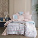 Eco Lounge Hobby Kingsize Poplin Nevresim Trella Turkuaz - 13-Krem