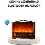 Eco Lounge Şömine Efektli Solar Hoparlör Bluetooth 5.3 Radyo Aux USB Tf Destekli