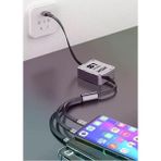 Eco Port 100W Geri Çekilebilir Makaralı Çoklu Şarj Kablosu Alüminyum Kutu Lightning Micro Type-C Şarj Kablosu - Belirtilmemiş