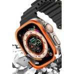 Eco Port Apple Watch Ultra 49MM Alüminyum Kasa Cam Ekran Koruyucu - Turuncu - Çok Renkli
