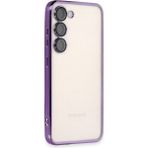 Eco Port Samsung Galaxy S24 Kılıf Razer Lensli Silikon - Mor - Belirtilmemiş - Altın