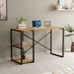 Eco Room Arvel Raflı Metal Çalışma Masası - Atlantik Çam / Siyah - 90X44X71,8 cm - Atlantik Çam - Siyah - 90 cm