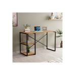 Eco Room Arvel Raflı Metal Çalışma Masası - Atlantik Çam / Siyah - 90x44x71,8 cm