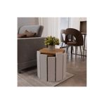 Eco Room İnci 3'lü Sekizgen Zigon Sehpa - Atlantik Çam / Beyaz - 38,5x36x36 cm