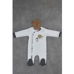Ecocotton 3-6 Ay Beyaz Pingu Baskısız Tulum