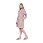 Ecocotton Alessa %100 Organik Pamuk Jakarlı Pudra L Kadın Pike Bornoz