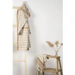 Ecocotton Arden %100 Organik Pamuk Kenevir Karışımlı Çizgili Hardal Kadın Bornoz