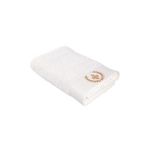 Ecocotton Aslışah Nakışlı Krem 80x150 cm Erkek Banyo Havlusu