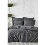Ecocotton Carmen %100 Organik Pamuk Saten Brodeli Antrasit Battal Boy Nevresim Takımı