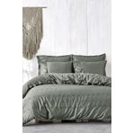 Ecocotton Carmen %100 Organik Pamuk Saten Brodeli Yeşil 220x240 cm Battal Boy Nevresim Takımı