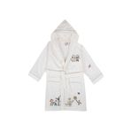 Ecocotton Carnaval %100 Organik Pamuk Nakışlı Krem Unisex Çocuk Bornoz