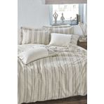 Ecocotton Delfin %100 Organik Pamuk Keten Antrasit 200x220 cm Çift Kişilik Nevresim Takımı