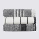 Ecocotton Elis Pamuklu 3'lü 40X60 Kurulama Havlusu - 40 x 60 cm - Siyah