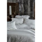 Ecocotton Elsa Battal Boy Nevresim Takımı %100 Organik Pamuk Perkal Nakışlı Krem 220X240 cm - 220 x 240 cm