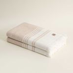 Ecocotton Erva 2'li Banyo Havlusu Seti Organik Pamuk Keten Melanj Bej 70 x 140 cm - Standart
