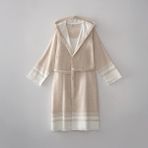 Ecocotton Erva Erkek Bornoz %100 Organik Pamuk Keten Melanj Bej - 2XL