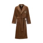 Ecocotton Farah Erkek Bornoz %100 Organik Pamuk Nakışlı Kahverengi