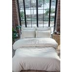Ecocotton Flora Çift Kişilik Nevresim Takımı %100 Organik Pamuk Keten Brodeli Krem 200x220 Cm