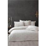 Ecocotton Güz Battal Boy %100 Organik Pamuk Saten Brodeli Bej 240x220 cm Nevresim Takımı